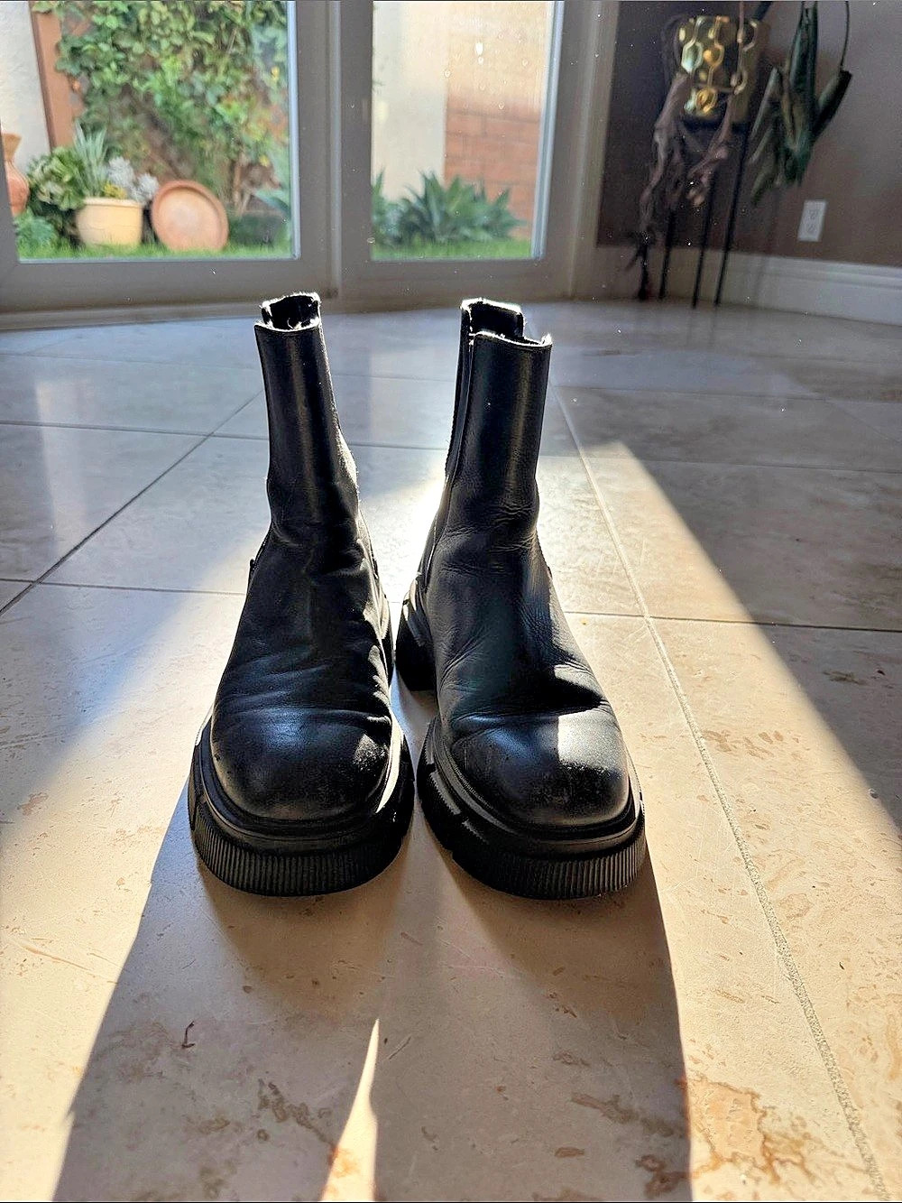 Zara Platform Boots Black EU 38